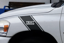 Custom Text Powered Hash 2-Stripe Truck Graphics Vinyl Decal Sticker Kit for Dodge Ram_2