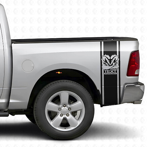Hemi Style Rear Side Custom Stripes Vinyl Decal Kit for Dodge Ram