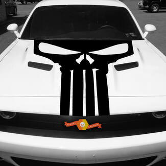 Dodge Challenger  Punisher  Hood Decal Stripe Blackout