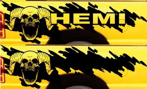 HEMI Dodge Ram Splash Grunge Skull Logo Vinyl Sticker Decal Graphic