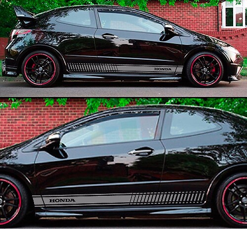 Decal Sticker Graphic Stripe Kit for HONDA Civic Type R FN2 Spoiler Carbon Lamp
