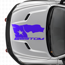 Distressed Texas Flag with Lettering Hood Vinyl Decal for Dodge Ram 2015-17_2