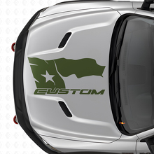 Distressed Texas Flag with Lettering Hood Vinyl Decal for Dodge Ram 2015-17_3