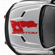 Distressed Texas Flag with Lettering Hood Vinyl Decal for Dodge Ram 2015-17_4