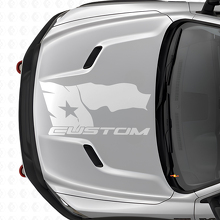 Distressed Texas Flag with Lettering Hood Vinyl Decal for Dodge Ram 2015-17_5