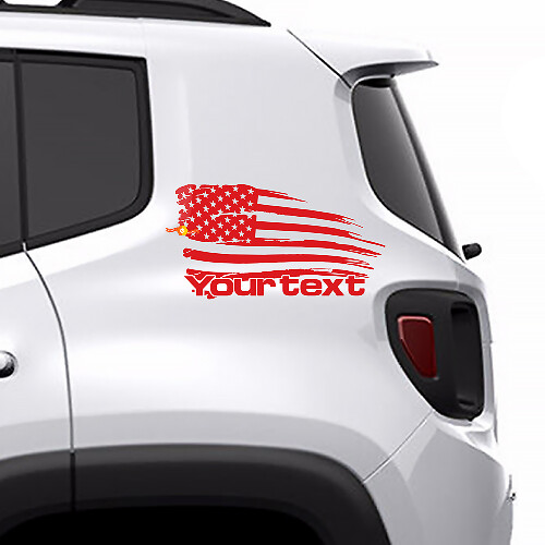 Retro American Flag Rear Side Vinyl Decal Sticker Graphic for Jeep Renegade
