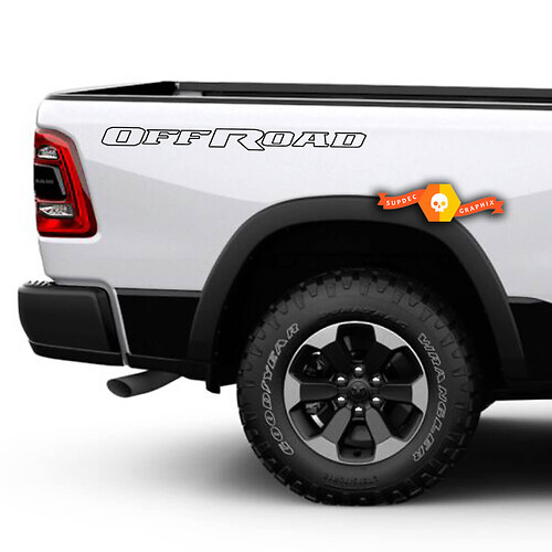 Off Road Outline Lettring Bedside Vinyl Decal Sticker for Dodge Ram 1500
