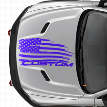 Distressed American Flag & Lettering Hood Vinyl Decal for Dodge Ram _2