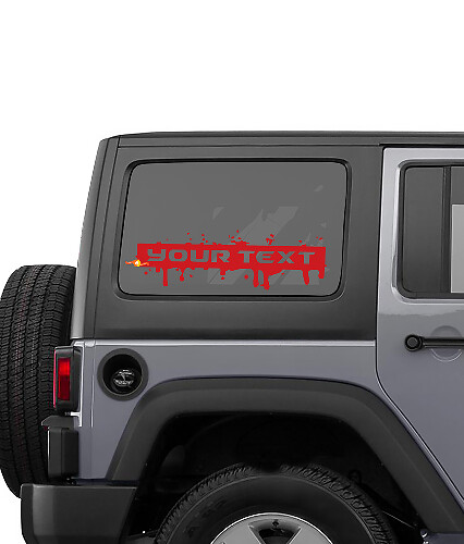 Autocollant en vinyle avec lettrage style éclaboussure pour fenêtre latérale Jeep Wrangler Rubicon Sahara