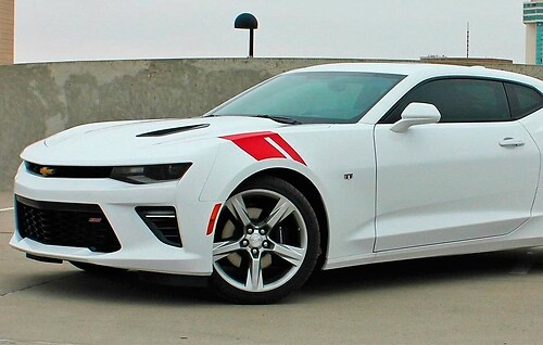 Inset Gap Front Fender Hash Pair Front Fender Vinyl Decal Sticker for Chevrolet Camaro 2016-2017