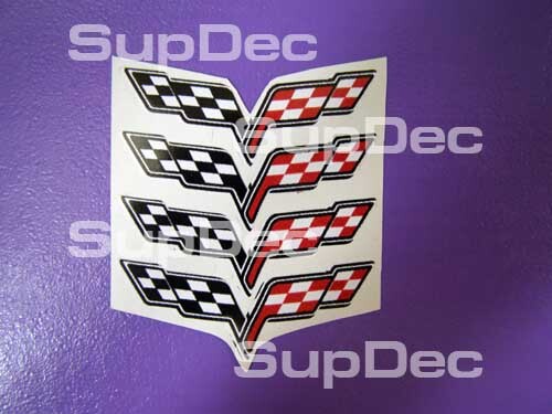 Set of 4 Wheel Centre Cap Stickers Decals for Chevrolet Corvette C6