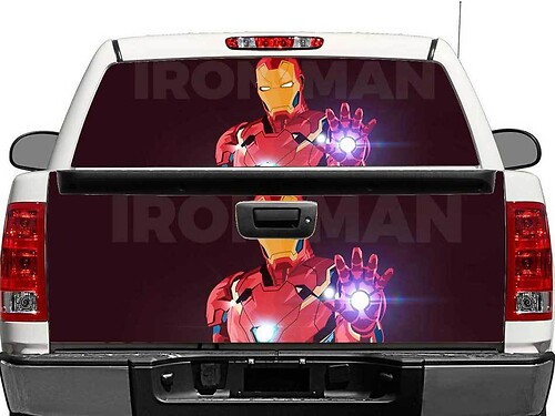 Ironman Rear Window Tailgate Vinyl Decal Sticker for Trucks