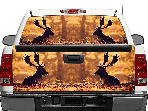 Moose in Autumn Rear Window or Tailgate Vinyl Decal for Trucks