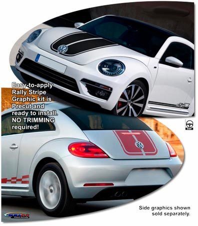 Rally Stripes Hood Tailgate Vinyl Decal Sticker for Volkswagen Beetle