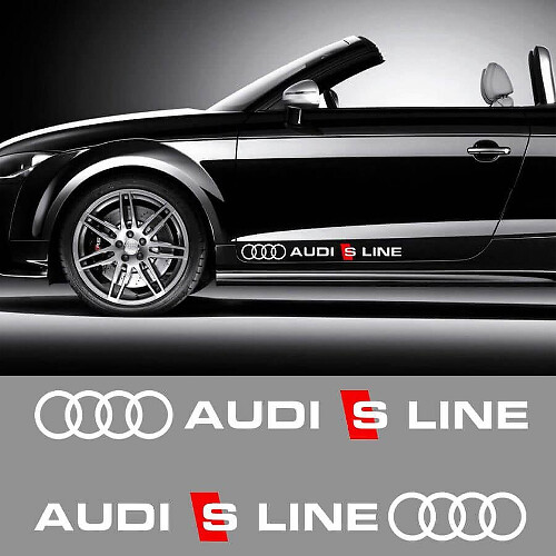Audi S Line Side Skirt Vinyl Decal Set for Audi