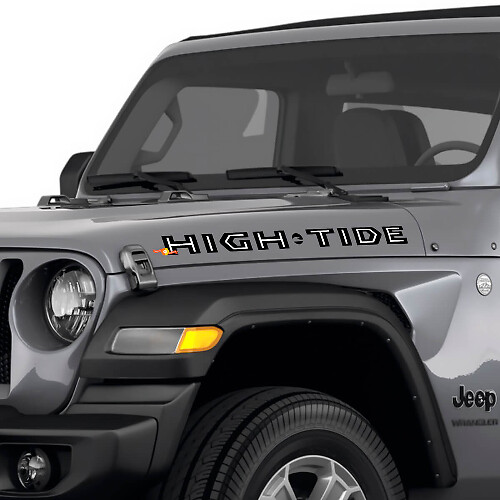 High Tide Lettering Hood Side Vinyl Decals for Jeep Wrangler