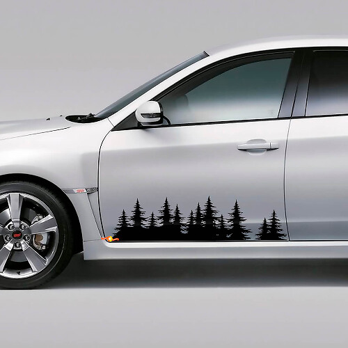 Forest Silhouette Side Door Vinyl Decal Set for Suba WRX STI and Forester
