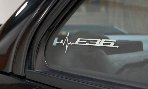 BMW E36 is in my Blood window sticker decals graphic
