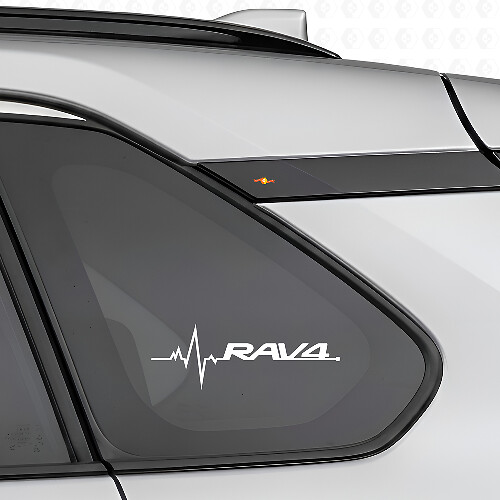 RAV4 Heartbeat Window Vinyl Decal Set for Toyota RAV4 