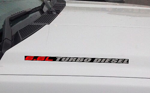 6.6L Turbo Diesel Hood Decal Pair for Chevrolet Silverado GMC Sierra