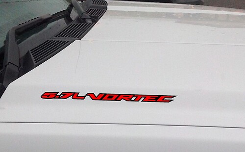 5.7L Vortec Outlined Hood Vinyl Decal Sticker for Chevrolet Silverado