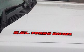 6.6L TURBO DIESEL Hood Vinyl Decal Sticker fits: Chevrolet GMC Duramax (Outline)