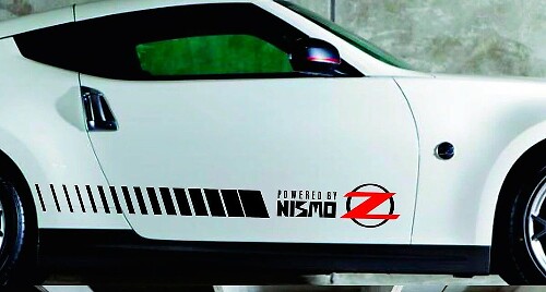 Powered by Nismo Side Strobe Stripes Vinyl Decal for Nissan Z