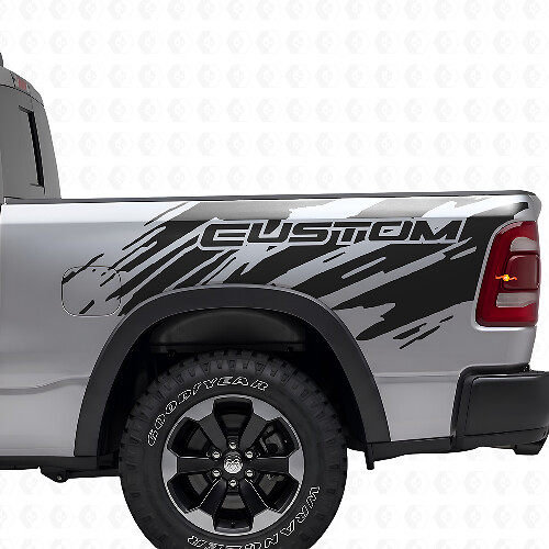 Custom Lettering Splash Style Rear Side Vinyl Decal for Dodge Ram 
