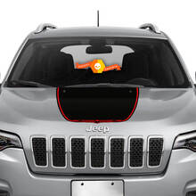 2014-2022 Jeep Cherokee Trailhawk Black Satin Vinyl Hood Decal Sticker Graphic
 2