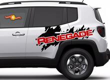 2 Color Hood & Side Jeep Renegade Side Splash Splatter Logo Graphic Vinyl Decal 2
