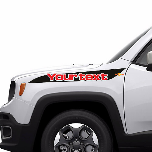2 Color Jeep Renegade Hood Stripe Graphic Vinyl Decal Sticker Side