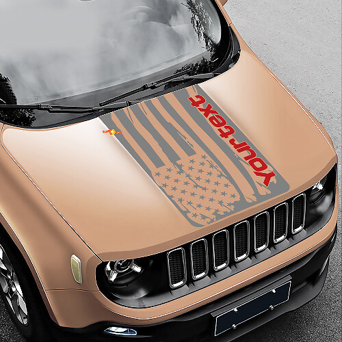 Vinyle Autocollant Dégradé Drapeau Américain pour Capot Jeep Renegade