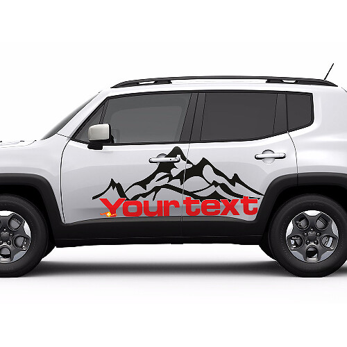 Autocollant Vinyle Graphique Latéral de Porte Style Montagne pour Jeep Renegade