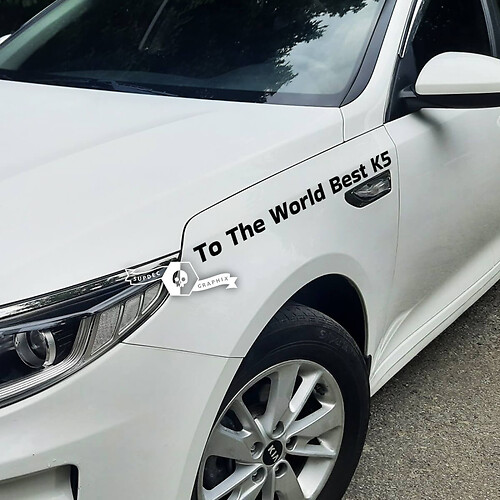 2 X Lettering Decal Sticker Fender Emblem Logo To The World Best K5 Vinyl For Kia Optima K5
