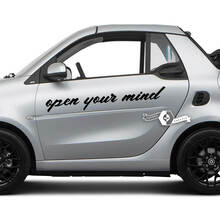 Pair Lettering Open Your Mind. - Smart Car Emblem Logo Vinyl Decal Sticker For Smart
 2