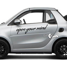 Pair Lettering Open Your Mind. - Smart Car Emblem Logo Vinyl Decal Sticker For Smart
 3