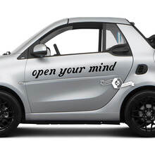 Pair Lettering Open Your Mind. - Smart Car Emblem Logo Vinyl Decal Sticker For Smart
 4