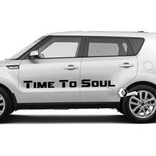 Pair Lettering Time To Soul Emblem Logo Decal Sticker Vinyl Soul For Kia
 2