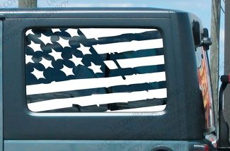 JKU Side window Distressed USA Flag vinyl sticker decal Jeep Wrangler