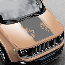 Mountains Style Blackout Vinyl Bonnet Sticker Decal for Jeep Renegade 2