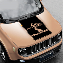 Road To Mountains Style Blackout Vinyl Bonnet Sticker Decal for Jeep Renegade 3
