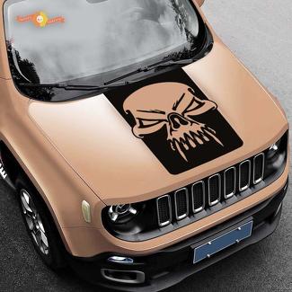Jeep Renegade Hood Skull Grunge Graphics Vinyl Decal Sticker Side SUV