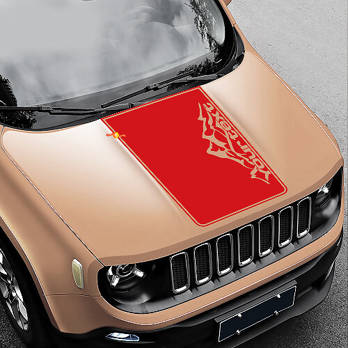 Custom Mountain Style Stripe Hood Vinyl Decal Sticker for Jeep Renegade