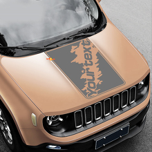 Splash Splatter Graphic Lettering Bonnet Vinyl Decal Sticker for Jeep Renegade 2