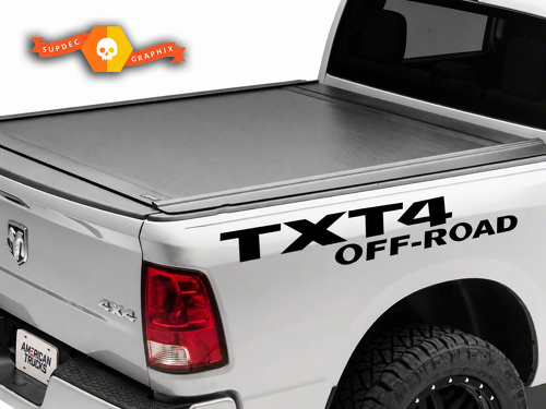 TXT4 Off Road Lettering Pair Bedside Vinyl Decal Sticker for Dodge Ram 1500 TRX4