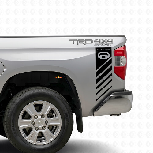 TRD 4x4 Sport Racing Stripes Bedside Vinyl Decal Sticker for Toyota Tundra 2016-2017