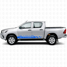 Hilux Logo Checkered Stripes Side Vinyl Decal Sticker for Toyota Hilux_2