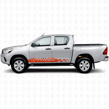 Hilux Logo Checkered Stripes Side Vinyl Decal Sticker for Toyota Hilux_4