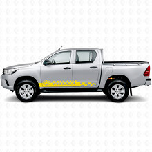 Hilux Logo Checkered Stripes Side Vinyl Decal Sticker for Toyota Hilux_5