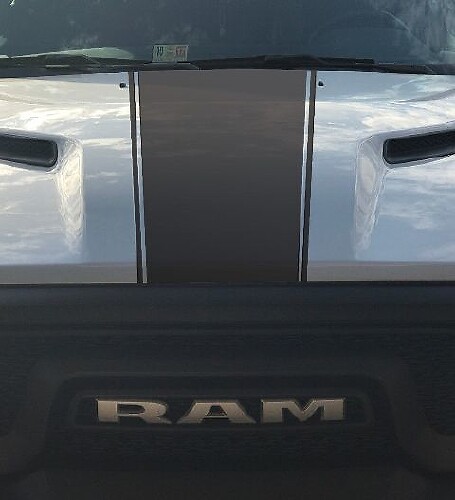 Dodge Ram Rebel Hemi 5.7 L vinyl decal sticker hood solid stripe, factory style